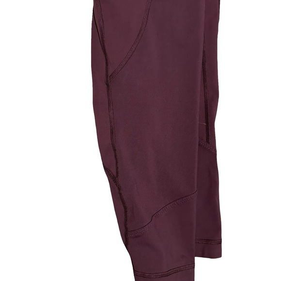 Lululemon Burgundy Leggings High-Waisted Performance Wear - Picture 5 of 5